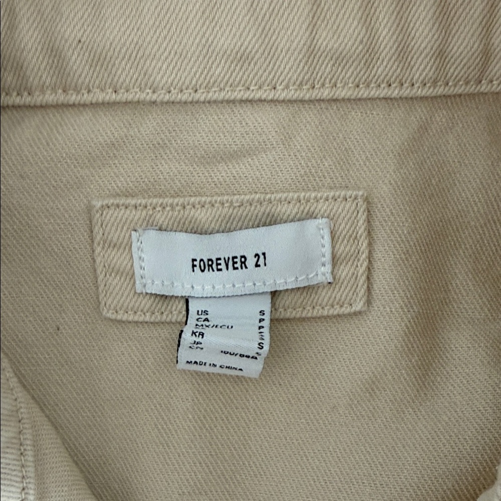 Forever 21 Beige Distressed Denim Jacket - Picture 7 of 9